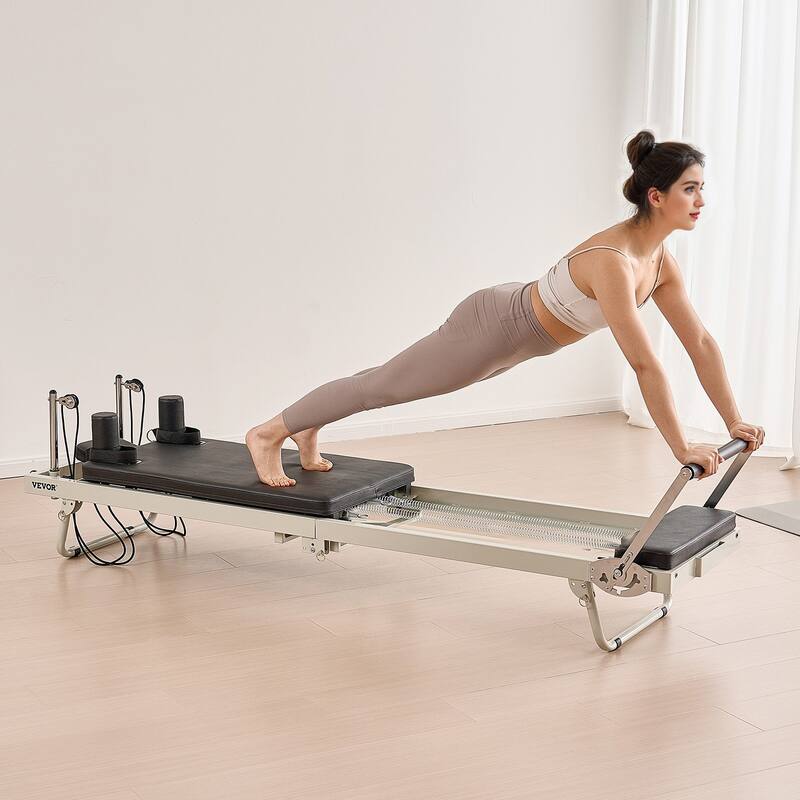Foldable Pilates Reformer Machine for Home Gym Full Body Workout Equipment with Jump Board - 54x24x12 inch
