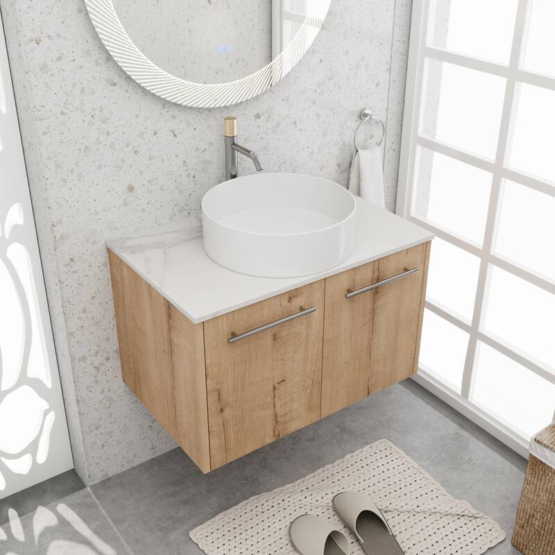 BNK 24"/30" Single Sink Bathroom Vanity with Soft Close Door, Modern Floating Vanity
