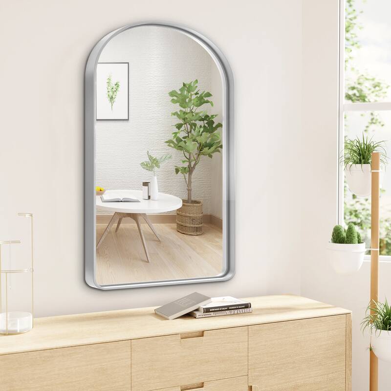 Modern Aluminum Alloy Wall-mounted Rectangular/Arched Deep Mirror