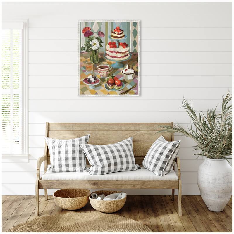 Kate and Laurel Sweet Tooth by Mary Sparrow Framed Canvas Wall Art Print