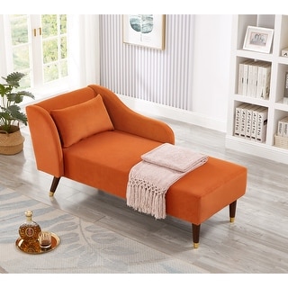 Modern Chaise Lounge Chair Velvet Upholstery - Bed Bath & Beyond - 42185487