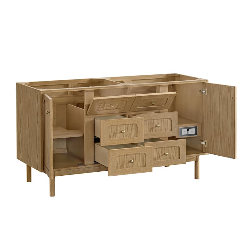 Laurent 60" Double Vanity, Light Natural Oak - 60D