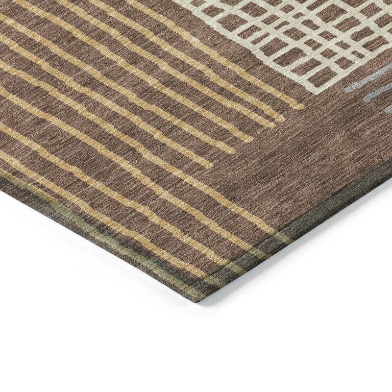 Machine Washable Indoor/ Outdoor Casual Contemporary Chantille Rug