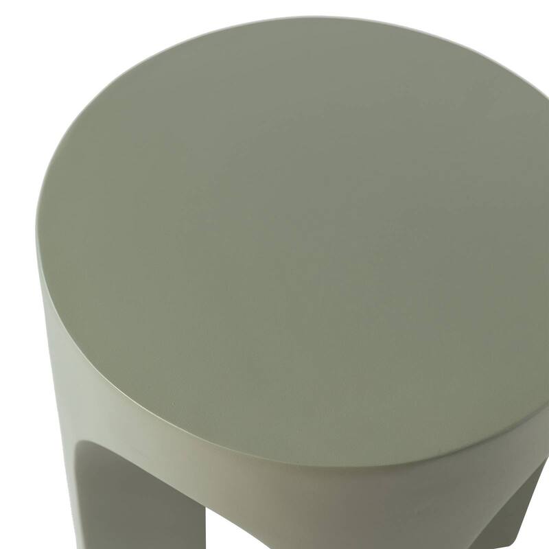 Round Side Table End Table in Fiberstone for Indoor and Outdoor