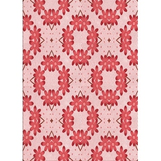 Ahgly Company Machine Washable Transitional Deep Rose Pink Area Rugs ...