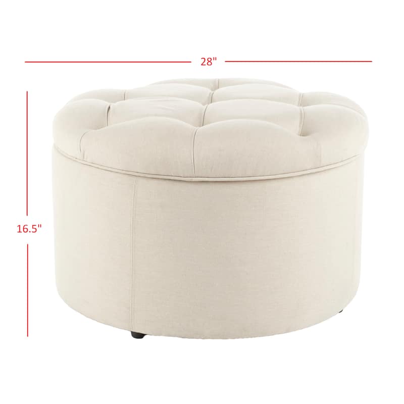 SAFAVIEH Pepper Beige Shoe Storage Ottoman - Off White