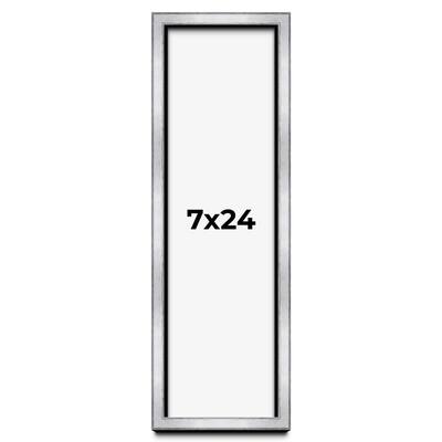 7x24 Shadow Box Frame Silver | 1.375 Inches Deep Real Wood