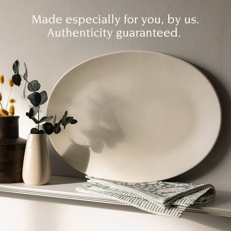over&back Coupe Semi Matte Stoneware Oval Serving Platter