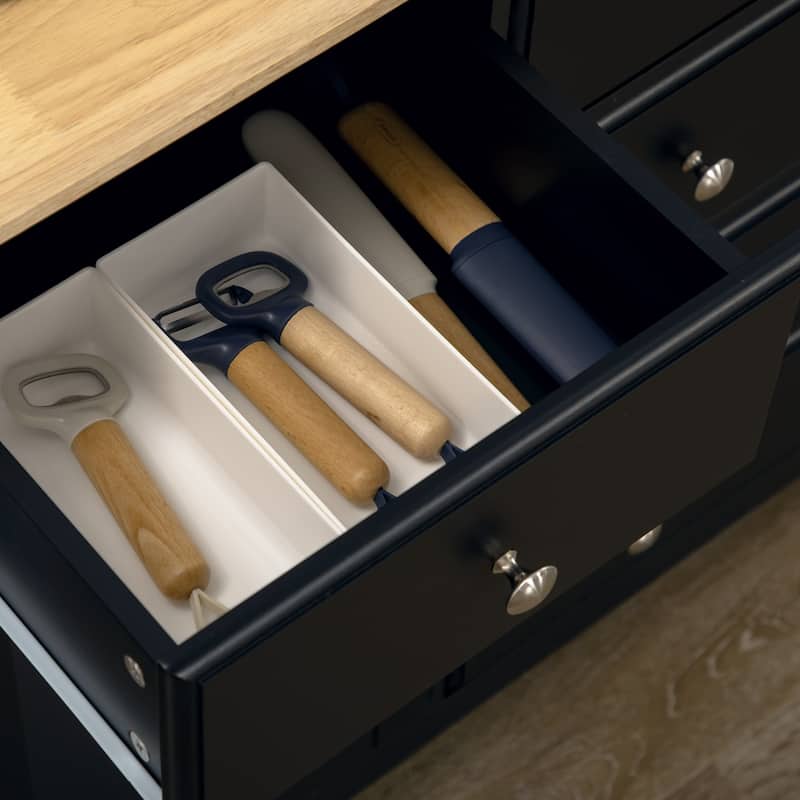 Sideboard Buffet Cabinet with Storage Drawers, Kitchen Cabinet Coffee Bar Cabinet with Wood Top and Adjustable Shelves