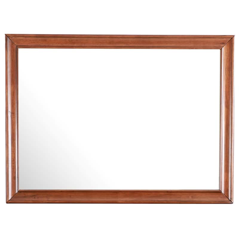Wooden Framed Rectangular Dresser Wall Mirror - 45" - Brown