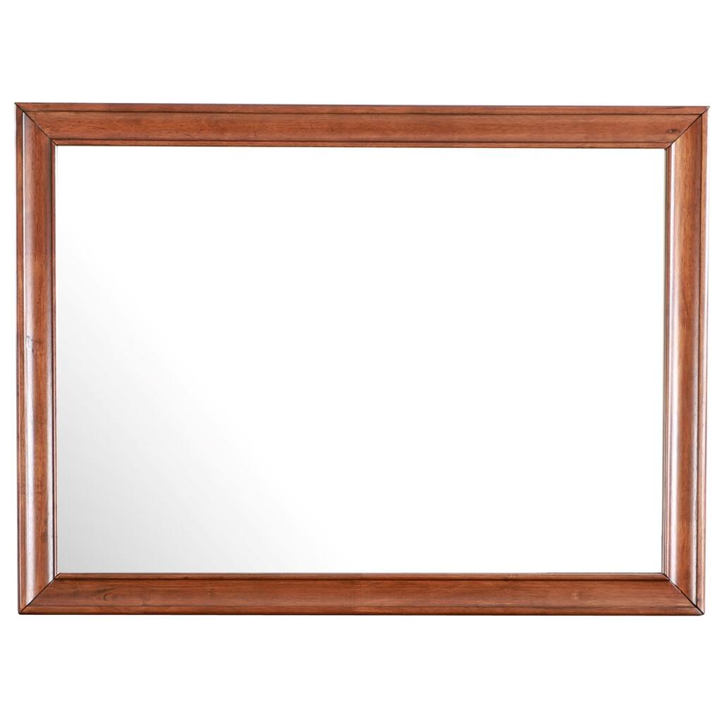 Wooden Framed Rectangular Dresser Wall Mirror - 45" - Brown