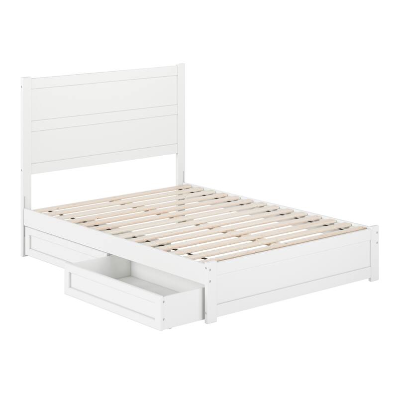 Aveline Wood Platform Bed with Matching Footboard & Storage Drawers