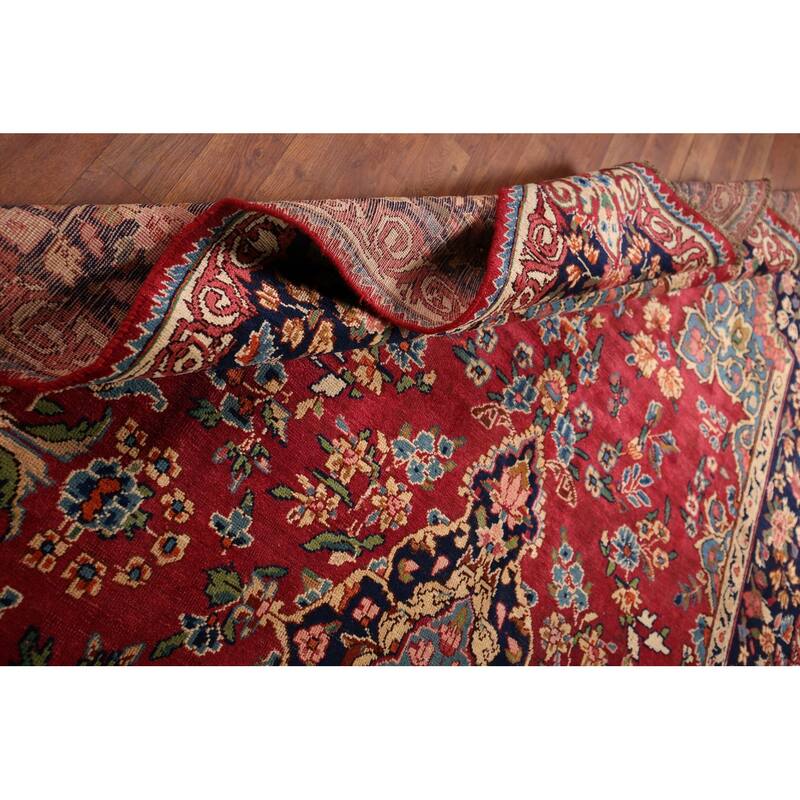 Yazd Antique Persian Area Rug Hand-Knotted Wool Carpet - 6'6" x 10'1"