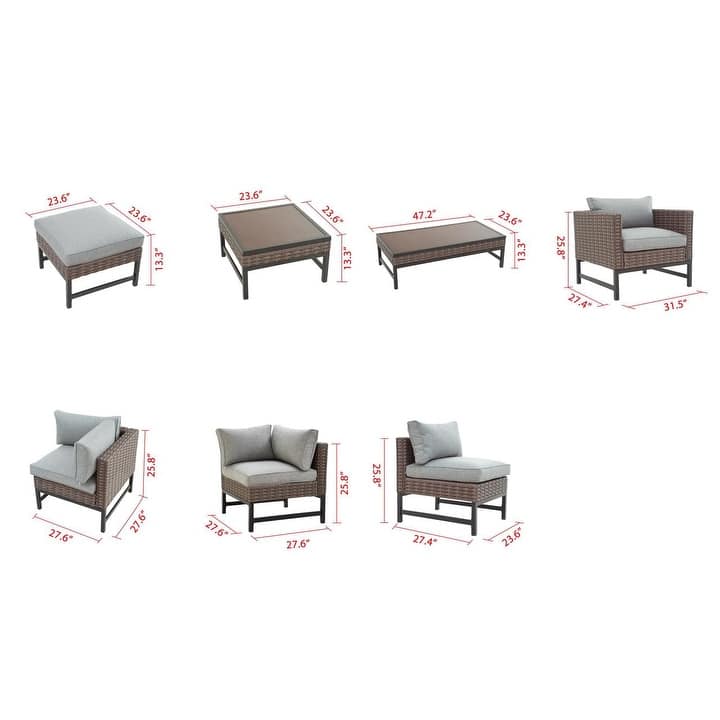 Patio Festival Right-Angle 10-Piece Outdoor Conversation Set