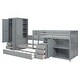preview thumbnail 4 of 14, Grey Twin Size Platform Beds Bunk Bed with Trundle, Wardrobe and Desk