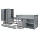 preview thumbnail 4 of 29, Twin Wooden Bunk Bed with Trundle, Desk, Wardrobe, Drawers & Cabinets, Space-Saving Design with Ample Storage, Grey