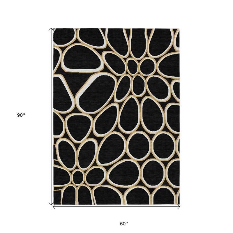 HomeRoots Abstract Transitional Rectangle Outdoor Rug
