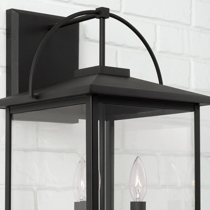 Bryson Black Outdoor Wall Lantern w/ Clear Glass