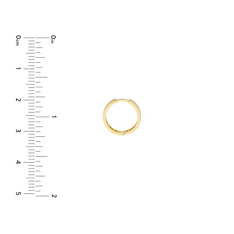 Curata 14k Yellow Gold 17.60x3.6mm Flat Round Hinged Hoop Earrings