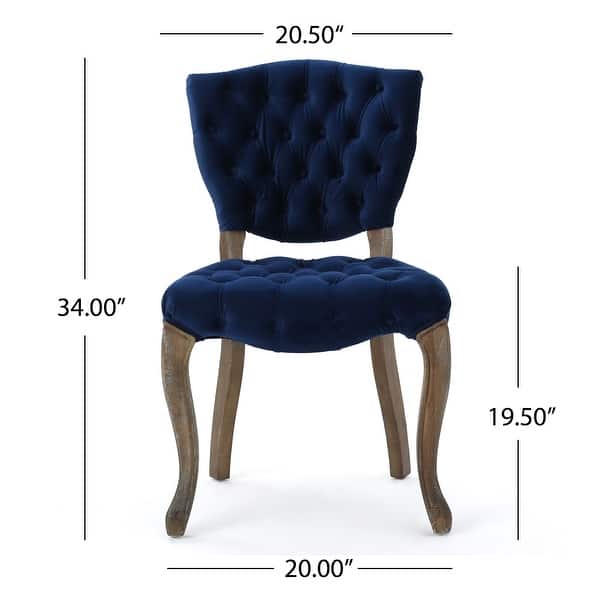 dimension image slide 6 of 8, Maison Rouge Anwar Tufted Dining Chairs- (Set of 2)