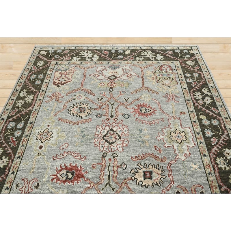 LoomBloom Multi Size Moss Traditional Handmade Oushak Wool Area Rug