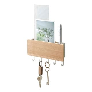 Yamazaki Home Magnetic Key Rack, Steel and Wood, Holds 2 lbs - L 1.18 x W 7.09 x H 3.74 inches