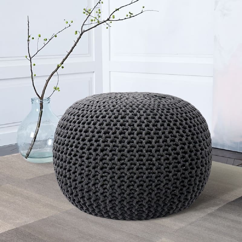 Pasargad Home Santorini Cotton Pouf