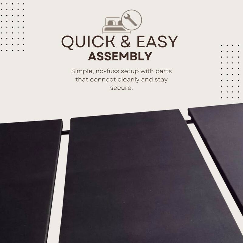 ZenBase Black Upholstered Platform Bed Frame