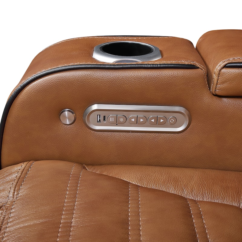 Arbor 73" Leather Power Double Reclining Loveseat with Center Console