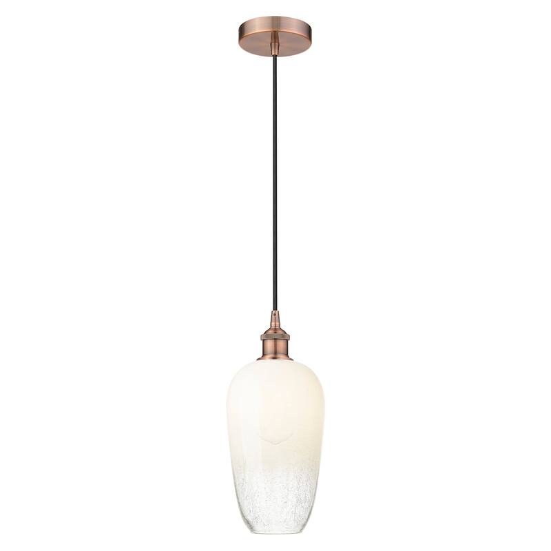 Innovations Lighting Endless Possibilities Edison - Brookhaven Flute - 1 Light 7" Cord Hung Mini Pendant - Antique Copper/Opal