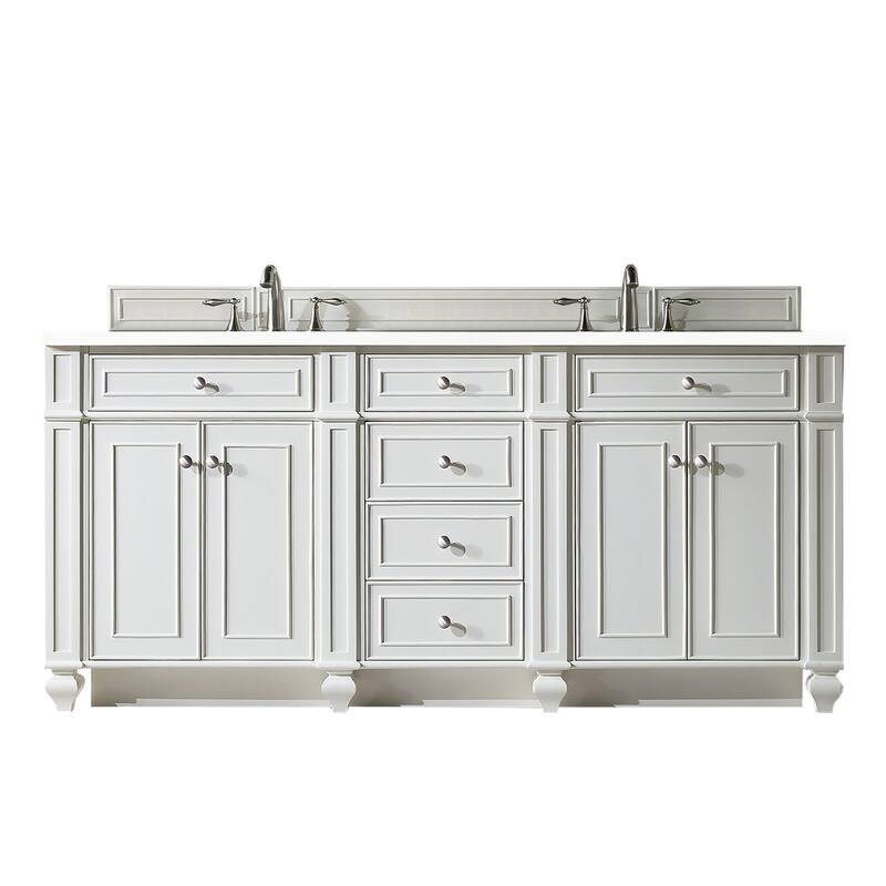 James Martin Vanities 157-V72-3WZ Bristol 72" Free Standing Double - Bright White