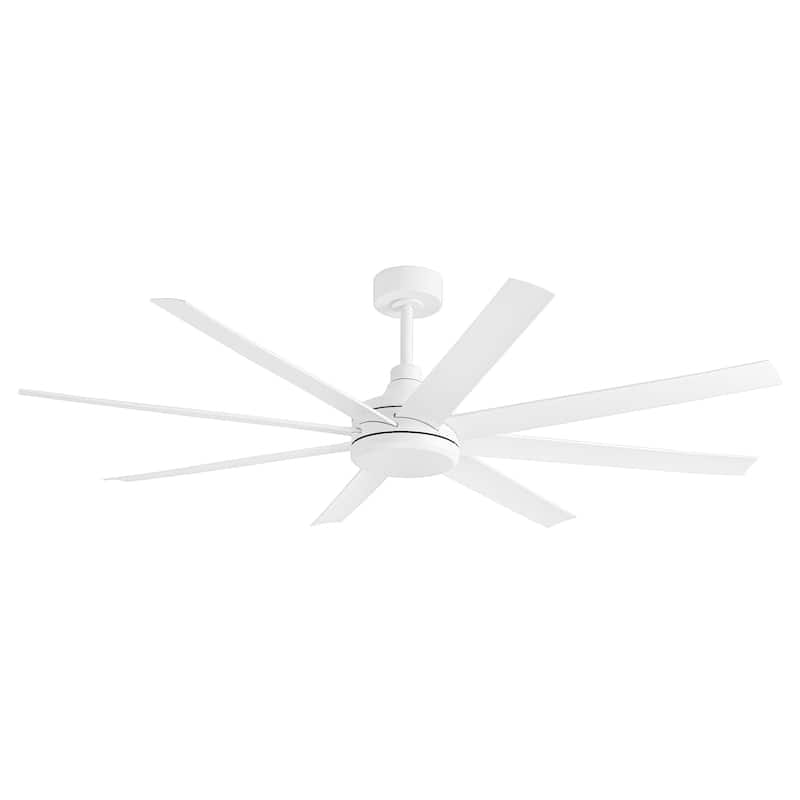 65/72/84-In Black/White Industrial Ceiling Fan with Remote without Light(8-Blade)