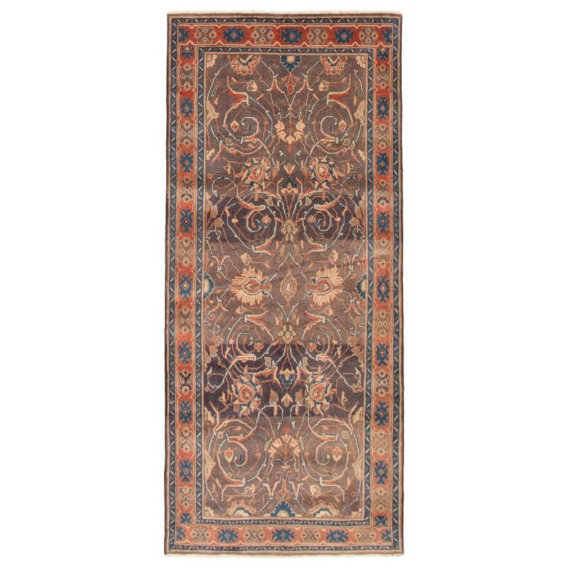 ECARPETGALLERY Hand-knotted Andelz Grey Wool Rug - 4'4 x 9'9 - Dark Grey - 4'4 x 9'9
