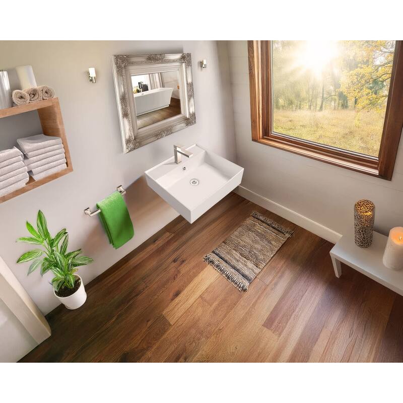 Whitehaus B-AG51-1H 20-1/8" Rectangular Vitreous China Wall Mounted