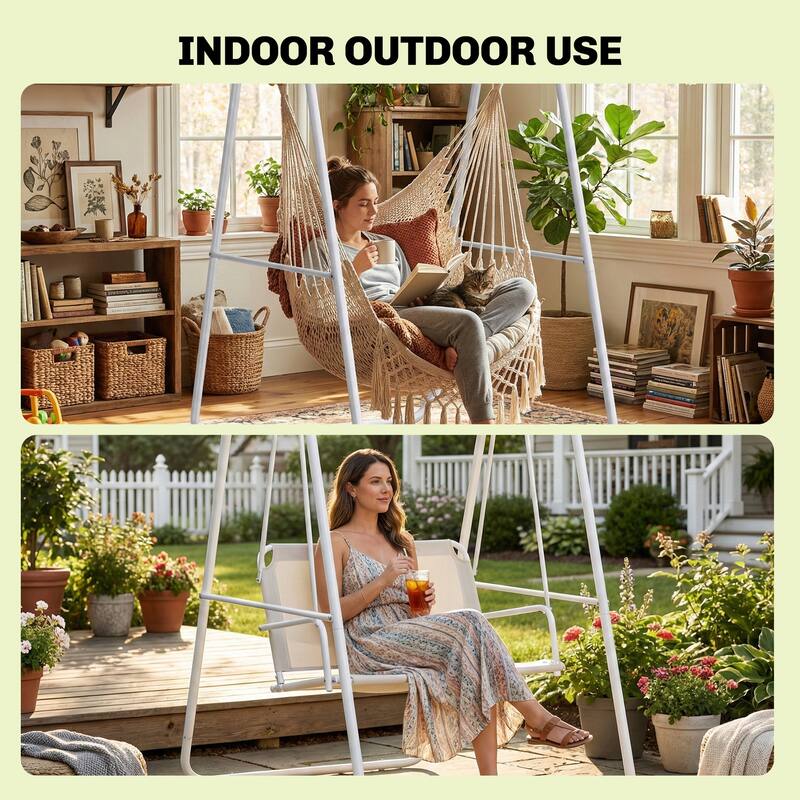 Outsunny Hammock Chair Stand Only, Hanging Chair Stand, Heavy Duty Solid Steel A-Frame Construction for Hanging Hammock