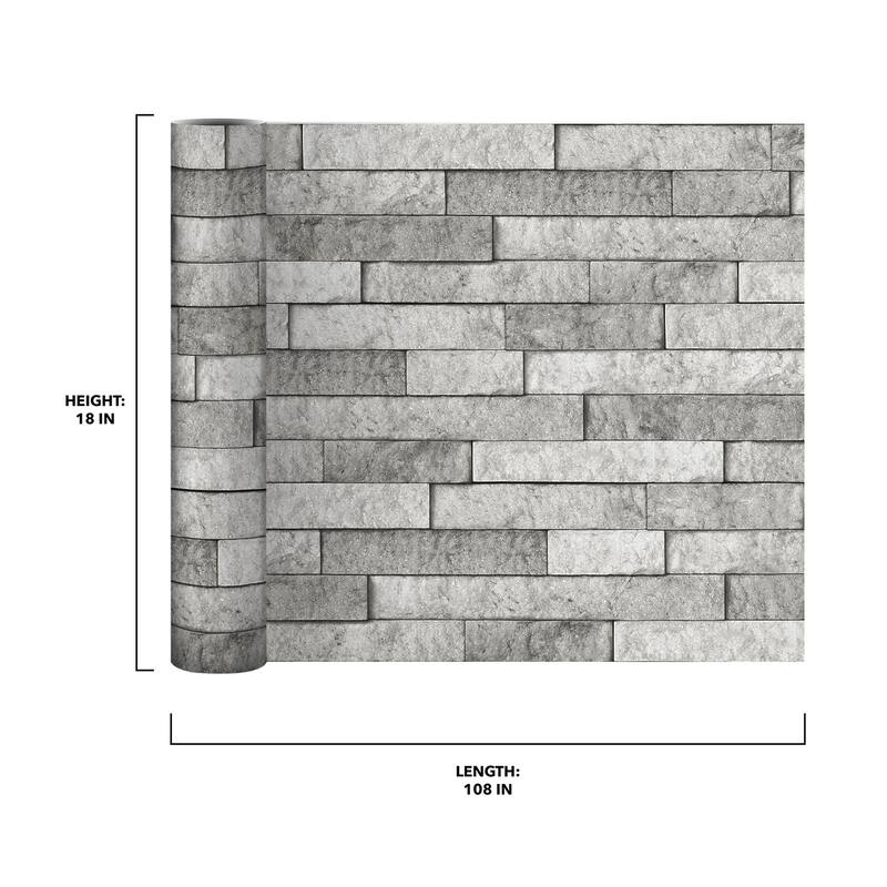 Brewster Grey Stone Peel & Stick Backsplash
