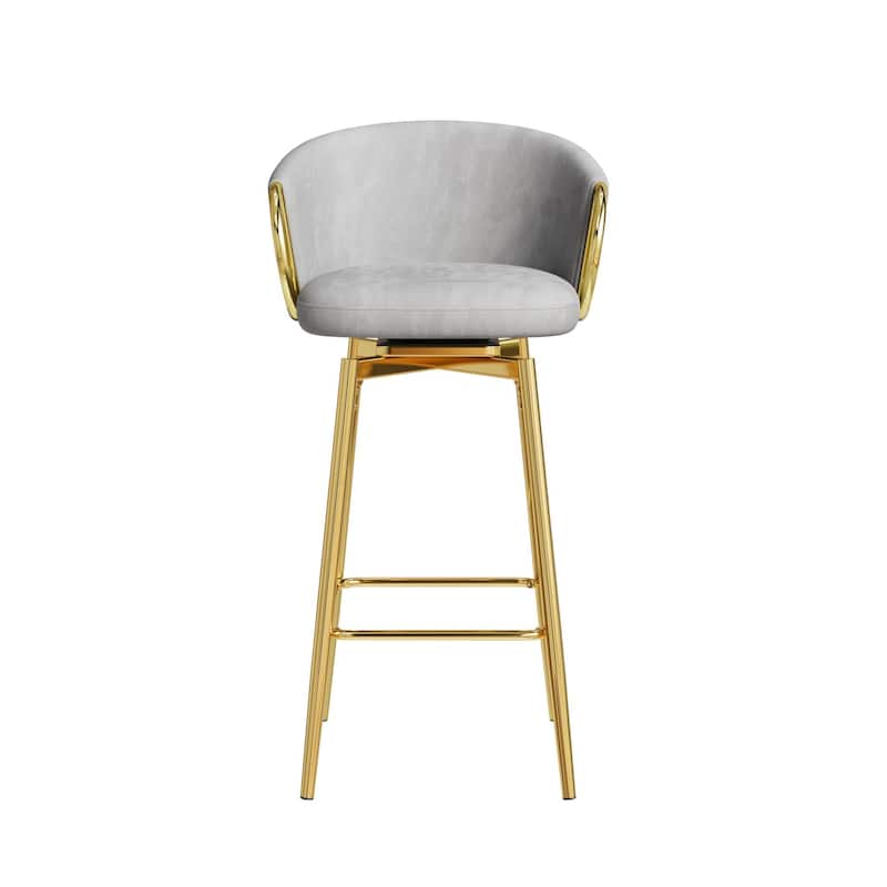 Modern Bar Stools with Thick Padding & Anti-Slip Pads, Swivel Counter Height Stools Dining Chairs Set of 4
