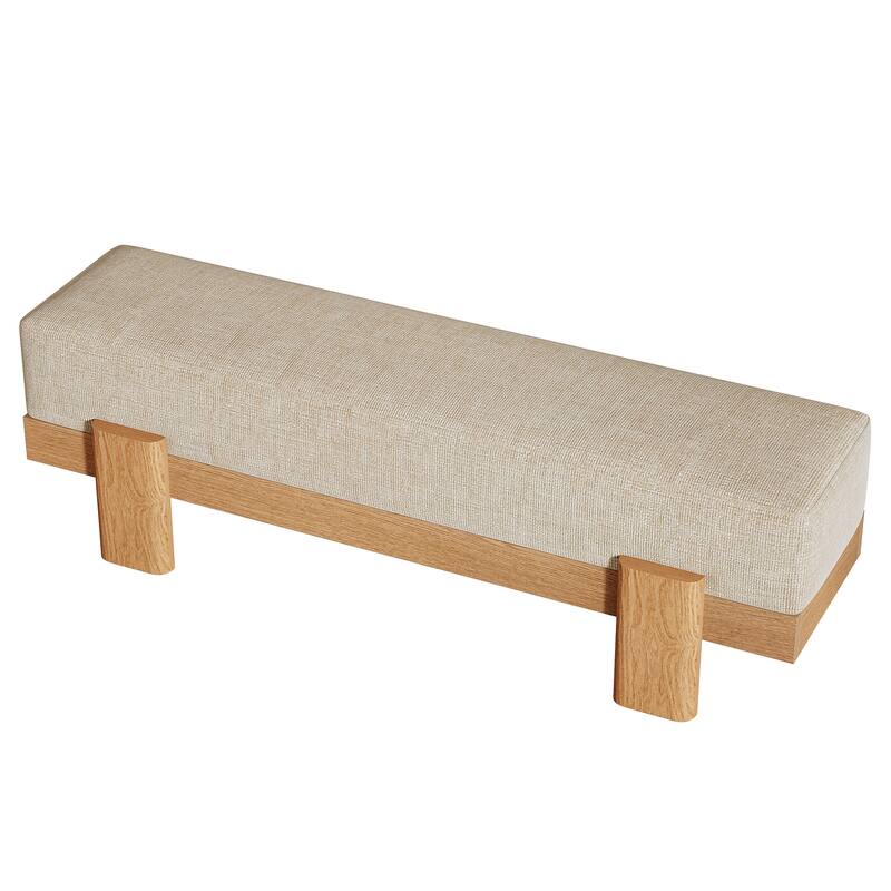 Upholstered Entryway Bench, Modern Shoe Bench, End of Bed Stool Accent Seat for Bedroom, Entrance, Living Room