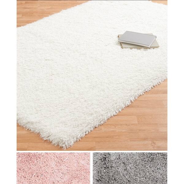 Alexander Home Lark Shimmer Solid Soft Plush Shag Area Rug On Sale Overstock 13549669