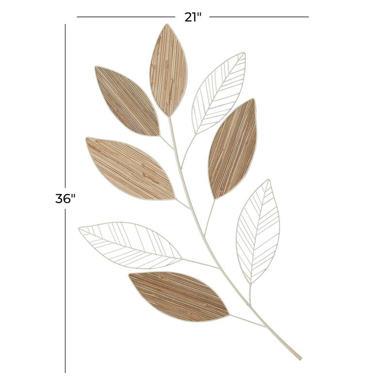 Brown Metal Leaf Wall Decor