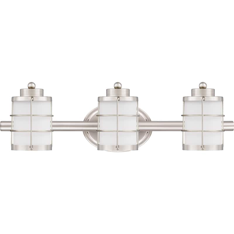 Hazlett 3-Light Brushed Nickel Vanity Light