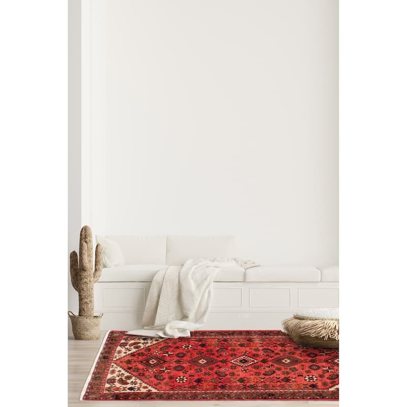 ECARPETGALLERY Hand-knotted Andelz Red Wool Rug - 3'7 x 5'11