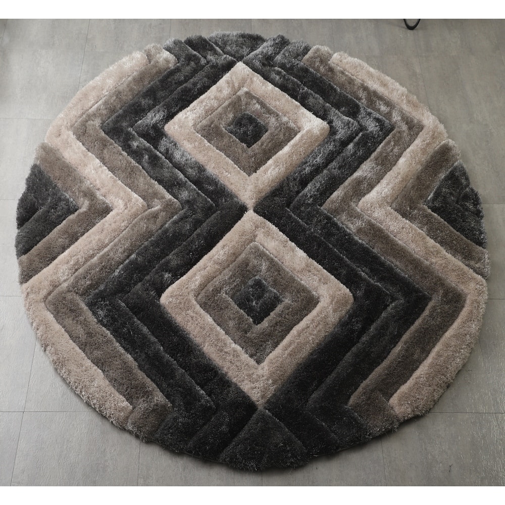 Mateos Shag Collection Geometric Area Rug