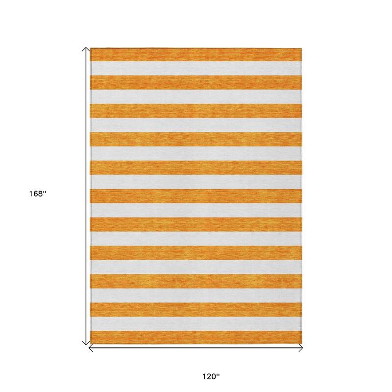 Alz Stripe Weather Resistant Blended Style Outdoor Rug