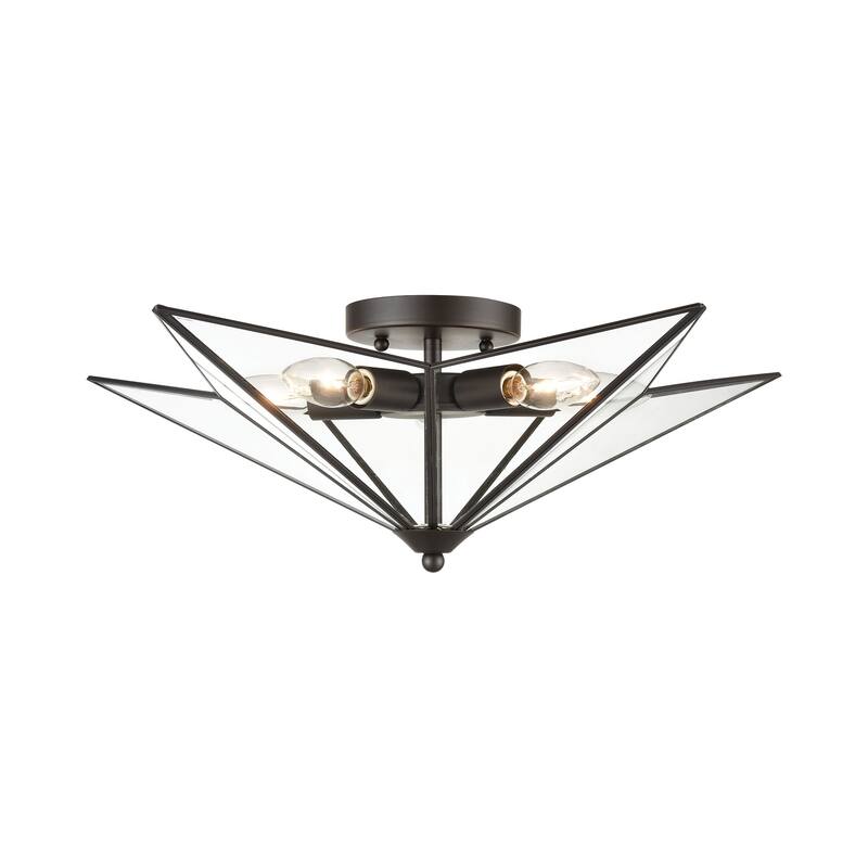 Elk Home Moravian Star Clear With Clear Glass 5 Light Flush Mount