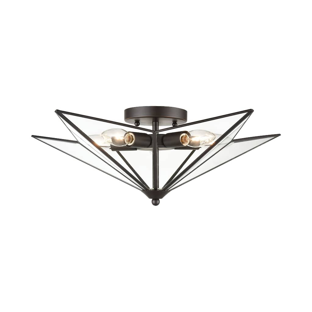 Elk Home Moravian Star Clear With Clear Glass 5 Light Flush Mount