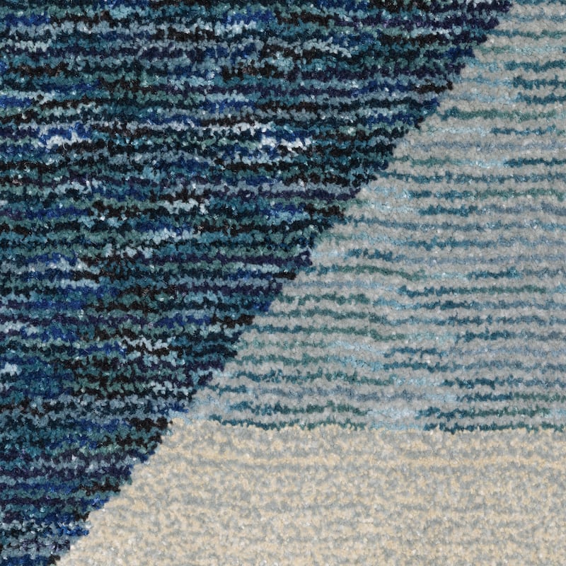 Style Haven Stephan Modern Art-deco Inspired Blue Area Rug