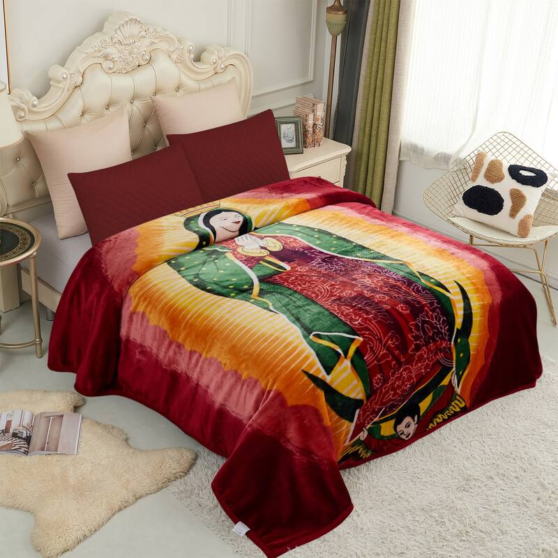 Raschel A&B Printed 2-ply Reversible Korean-style Plush Fleece Blanket