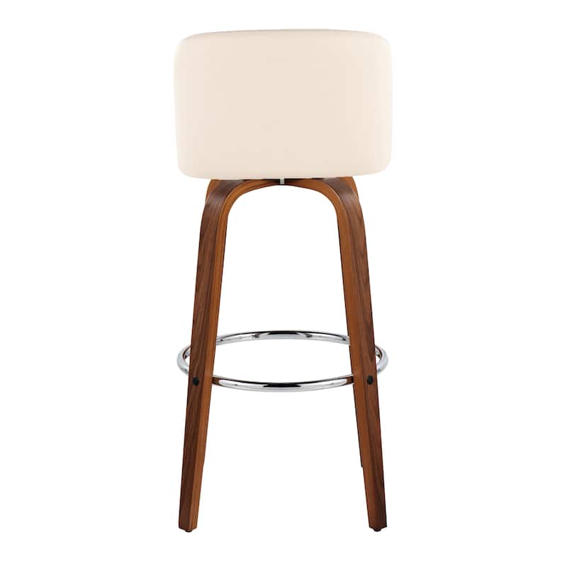 Carson Carrington Vallberga 30" Fixed-Height Bar Stool with Walnut Wood Base (Set of 2)