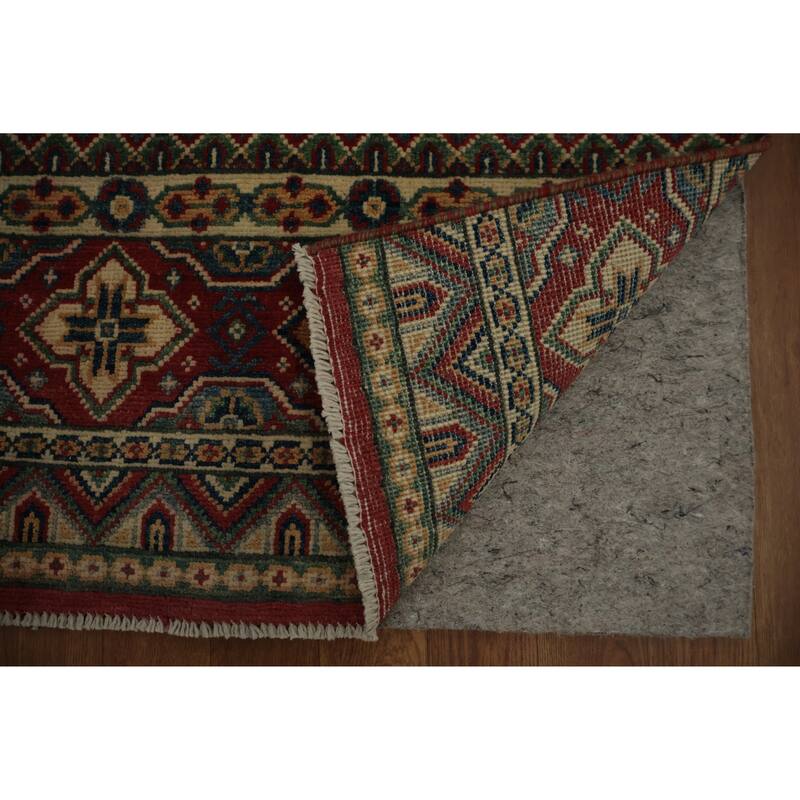 Hand Knotted Oriental 100% Wool Carpet Traditional Geometric Red Kazak Area Rug - 2' 11'' X 2' 0''